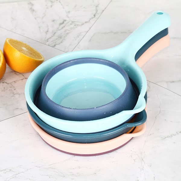 Hushållens långa handtag hopfällbar vattenslev bärbar kök light blue