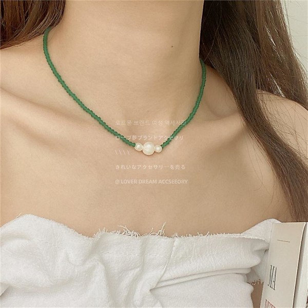 Kaulakoru Pearl Crystal Choker muotikorut Ac1306