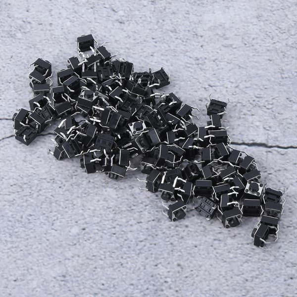 100 stk. Momentan taktil trykknappbryter Mini Micro Tact Brytertilbehør 6x6x4,3mm