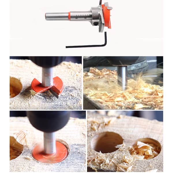 ABS Hengsel Jig Kit 35mm Justerbar Hullkutter Drill Locator