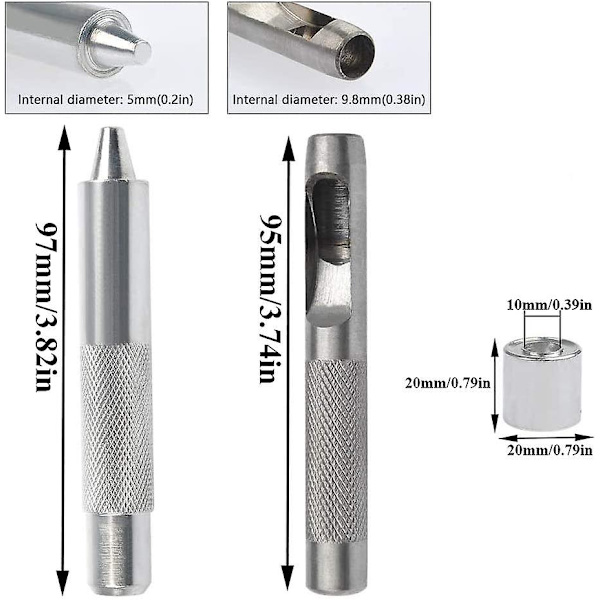 Piao Grommet-öglor Kit, 100 Set Öglor 10mm, Presenning Reparationskit, Med 3st Ögla Verktygssats För Presenning, Tyg, Gardiner A