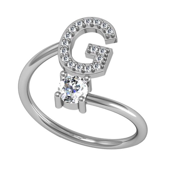 Ring Justerbar Open End Koppar Brev Kvinnor Finger Smycken För Dejting G
