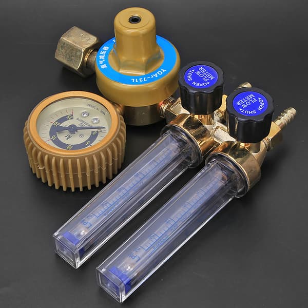 Dobbelt manometer Argon Gas Trykregulator Svejsetilbehør 0,25 MPa
