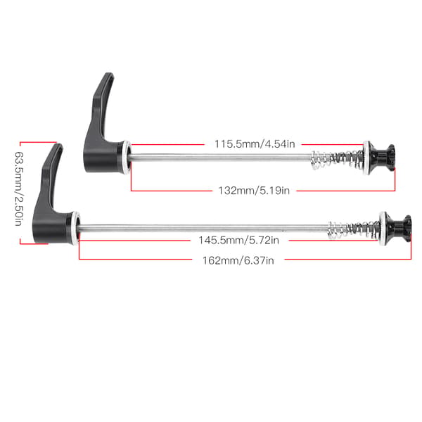 2 stk. Mountainbike Quick Release Spyd Sorte 100mm 130mm