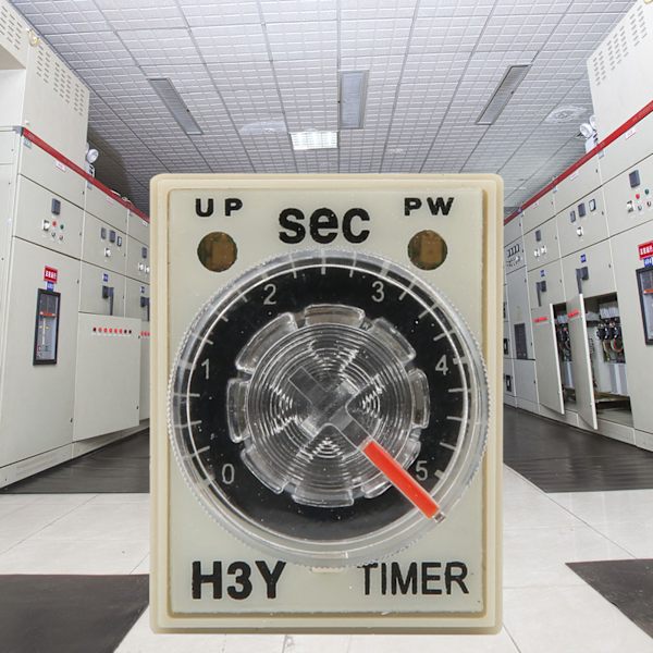 H3Y 2 8P Timerrelé 0 til 5 Sekunder Dial Timing 5A Flerbruks 12VDC
