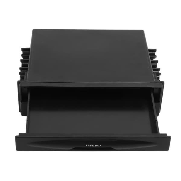 2 i 1 Bilradio Oppbevaringsboks Multifunksjonell ABS Universal 1DIN 2 Lag Sort Koppholder Organizer