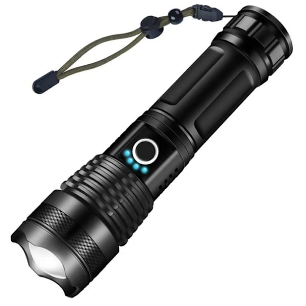 Vit laserficklampa, USB laddning, P50 utomhusspotlight, långdistansbelysning