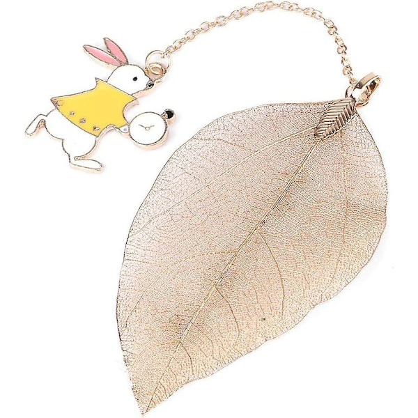 Yksinkertainen Rabbit Clock Leaf -kirjanmerkki
