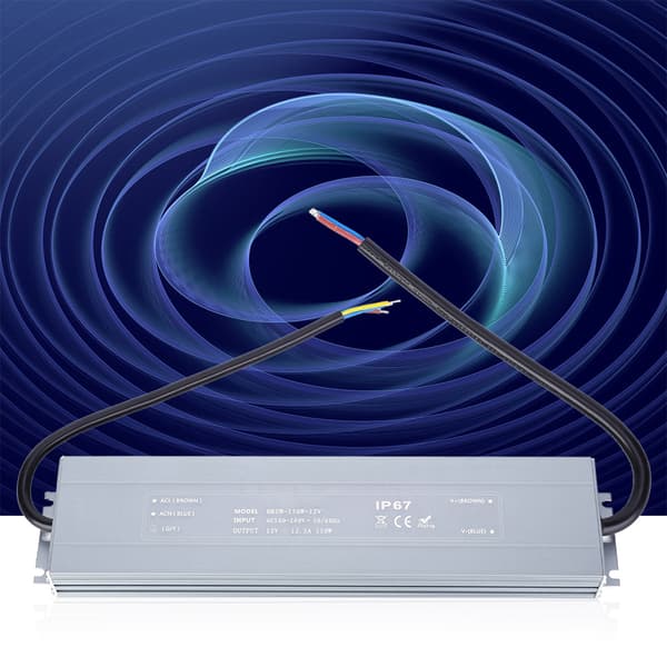 150W 12V LED Strømforsyning 100-264VAC IP67 Vanntett Transformator Driver