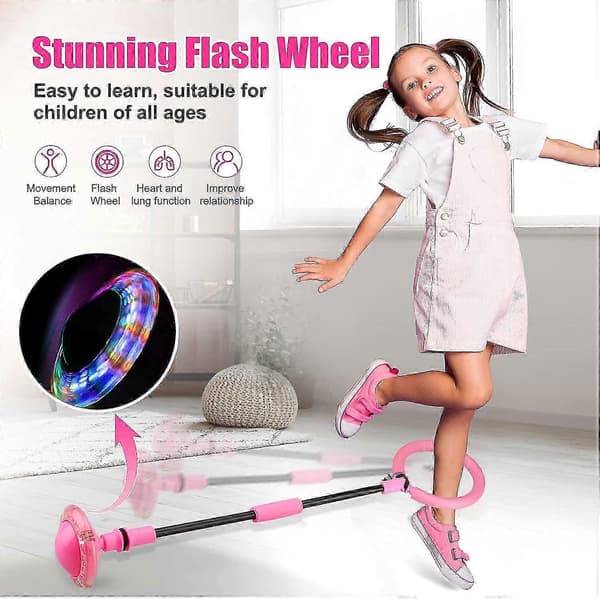 Hoppboll för barn - Vikbar Flash Wheel Hoppboll, Utomhusleksaker, Ny 2026 Pink