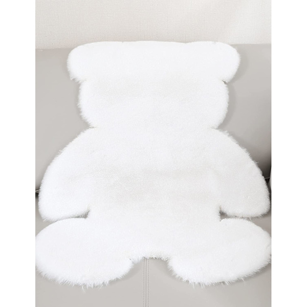 Pörröinen matto, pehmeä sarjakuvaeläinpehmomatto, luistamaton koristelattiamatto (valkoinen, 75 * 105 cm),