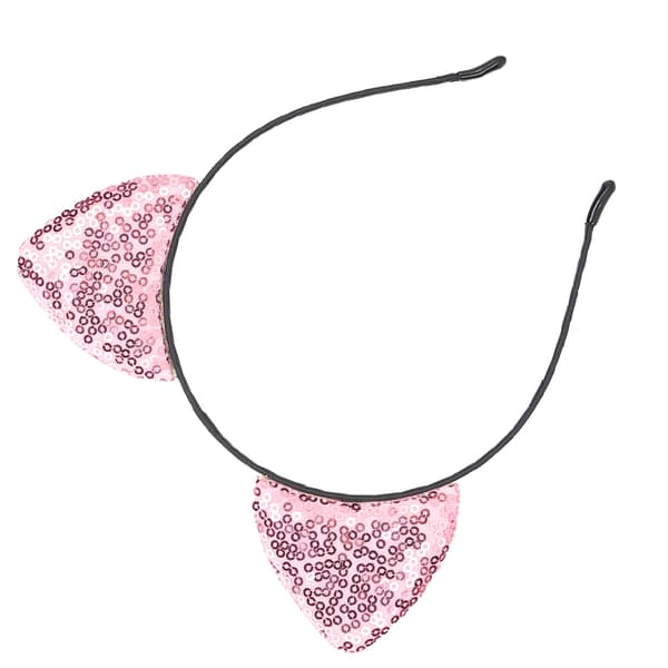 Justerbart glitter katteørehårbånd skinnende hårtilbehør rosa hårspenner for kvinner
