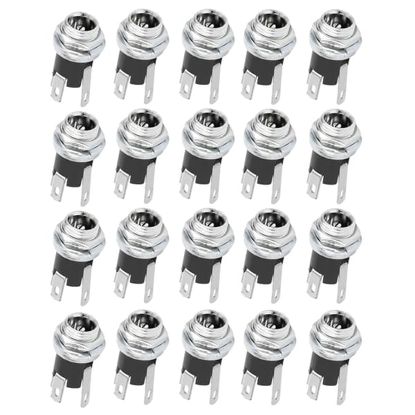 20A DC Strömförsörjning Hona Jack med 5,5x2,1mm Gängad Mutter Panelmontering DC025M