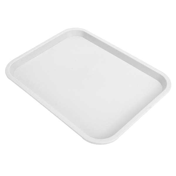 Vit Rektangulär Halkfri Multifunktionell PP Snabbmatsbricka för Restaurangservering