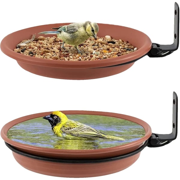 Fuglefoder, udendørs fritstående fuglefoderbade til vilde bade Hængende badekar med foder, havedekorationssæt til at tiltrække vilde fugle (2 fuglebade)