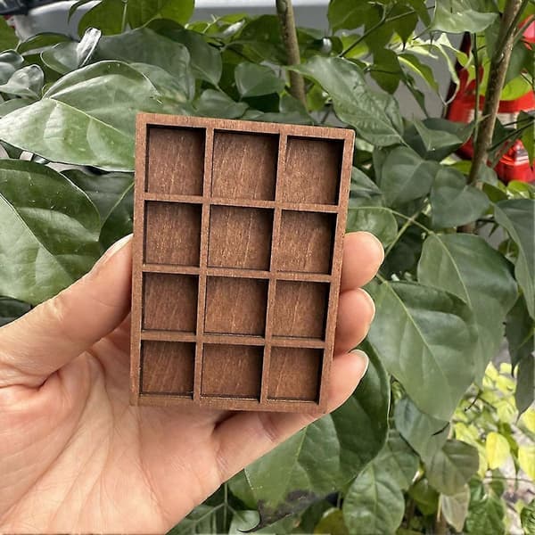 Smyckesställ i trä i miniatyr, förvaringsbricka för smycken och malmprover E