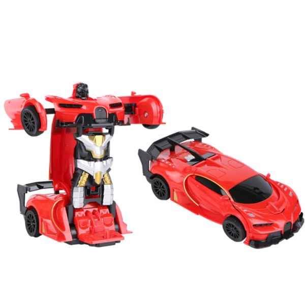 Transformer legetøjsrobot bilmodel Elektrisk fjernbetjening legetøjsbil (rød)