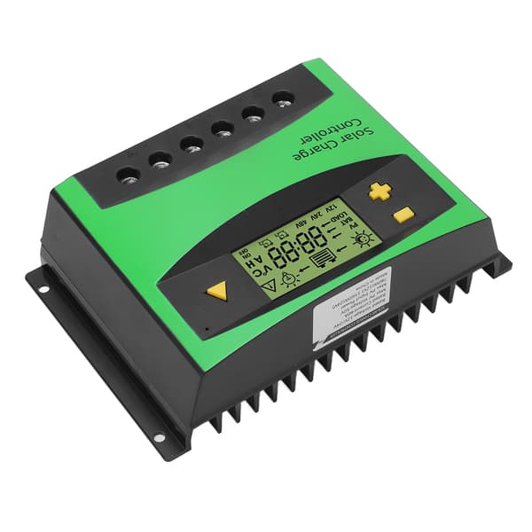 Solcellsladdningsregulator med LCD-display PWM-laddningsregulator 60A 12V 24V för hem, husvagn