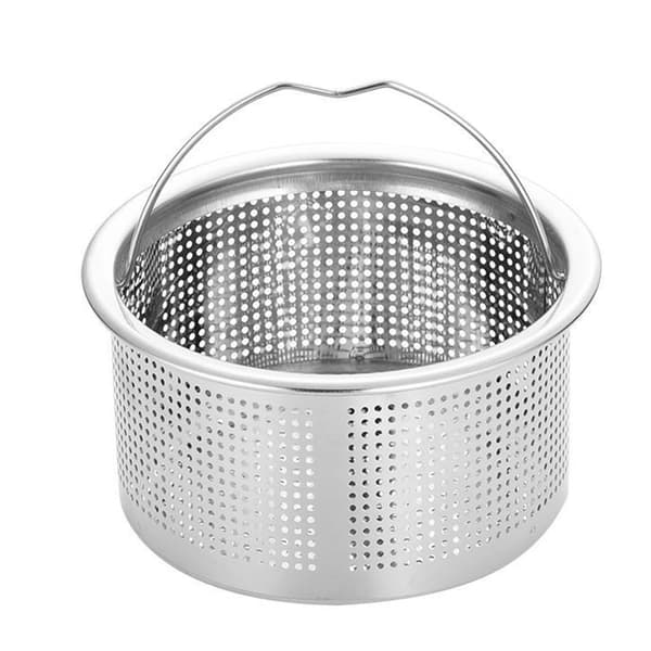 Rustfritt stål 304 vask sil kurv dyp skål håndtak 3-tommers ytre diameter