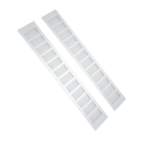2 ST Luftventilgaller Aluminiumlegering Rektangulär Ventilationspanel för Skåp Skohylla 80x500mm