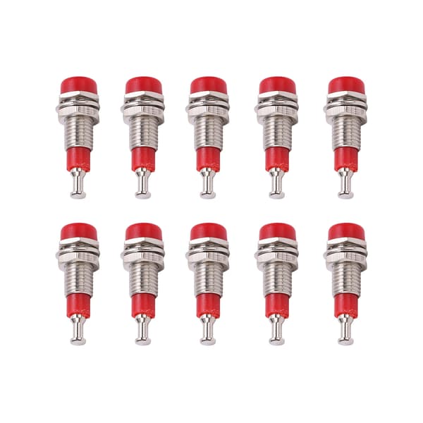 10 st/set 2 mm Nickelpläterad hona Banana Jack Socket Panelmonterad bindningsstolpe - Röd