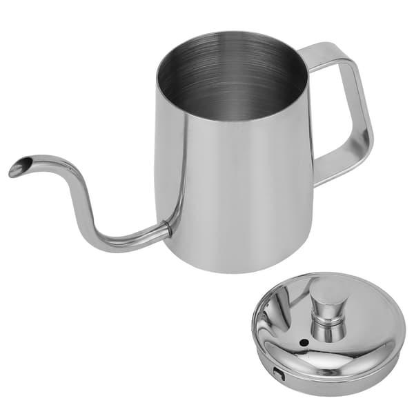 Kaffekjele i rustfritt stål med lang, fin tut - Sølv 350ML