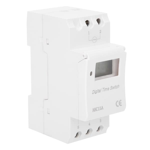 Digital LCD Timer Switch AHC15A AC220V-240V Industriel Skinnetype Kontrol Timer