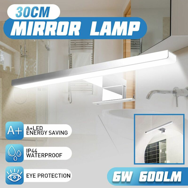 LED badeværelse spejl lys Væglampe 600LM 30cm 4000K, til badeværelse spejl, toilet