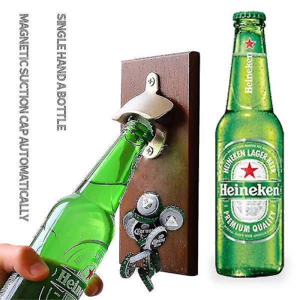 Flasköppnare Väggmonterade, magnetiska ölflasköppnare med auto-fångstlock Retro