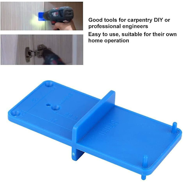 2 st Jig Hole Jig Gångjärn Hål Borrguide Locator för dörrskåpsmontering