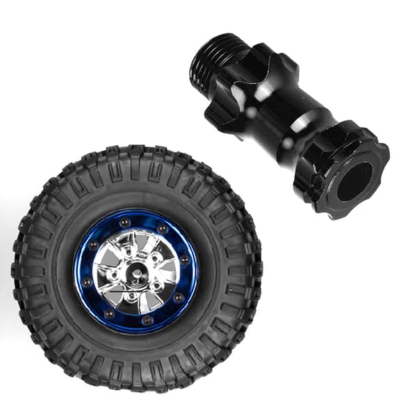 Aluminium 17 mm Hex Hub Forlængeradapter Sæt til 1:8 RC Modelbil (4 stk, sort)