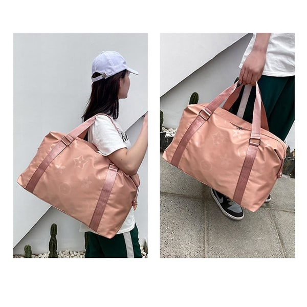 Rejse Duffel Bag Tote Bærebagage Sport Duffel Weekender Overnight Bærbar Bagagetaske Opbevaringstaske Pink