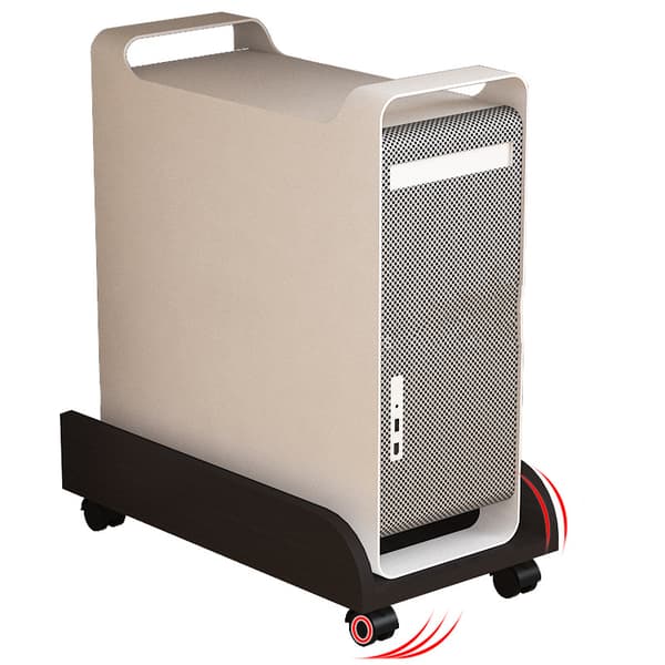 Computer Tower Stativ Universal Mobil Træ Ergonomisk Udvidet Afrundede Hjørner PC Desktop Stativ med Ruller Sort