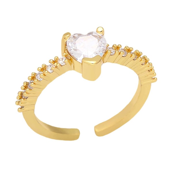 Ring Vintage Zircon Heart Stud Modesmycken Ac8573 Pink