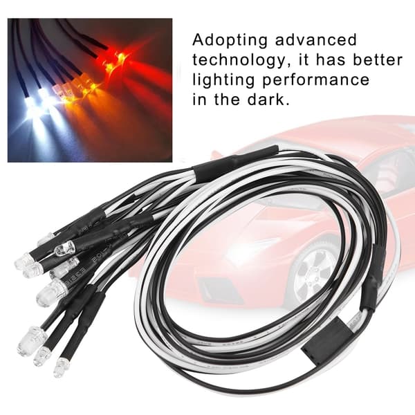 10 stk. 5 mm 3 mm LED-frontlykter for RC-bilmodeller