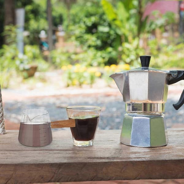 Mjölkskummande glaskopp mätkanna för kaffe 2st transparent set, Ny 2026