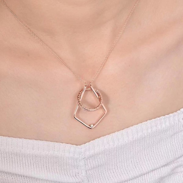 Silver Ring Hållare Keeper Halsband hängande smycken för kvinnor fru flickvän Silver 1