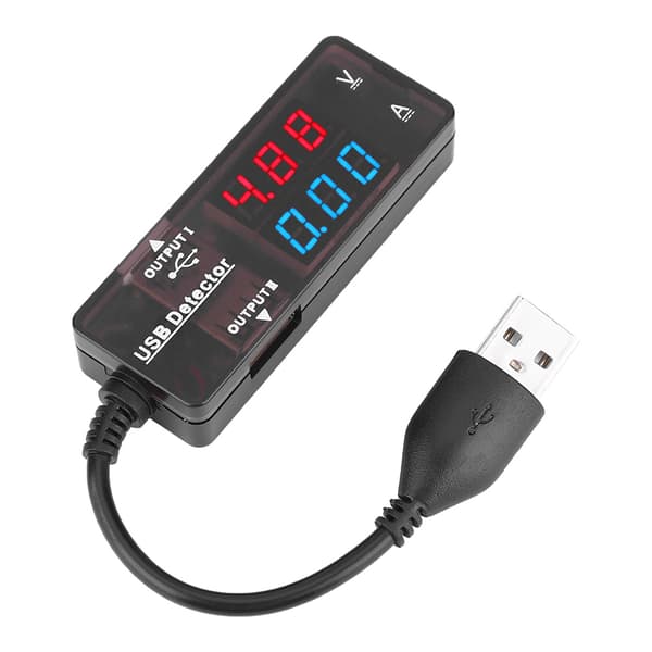 Dobbelt Display USB Spændings- og Strømmåler - YB26VA