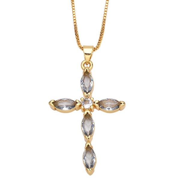 Halskæde Vintage Zircon Cross Fashion smykker Ac10198 Grey