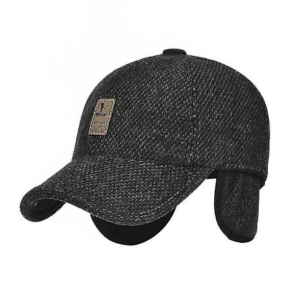 Vinteröronskyddade män cap Snapback cap Hiphop-baseballhattar Dark gray