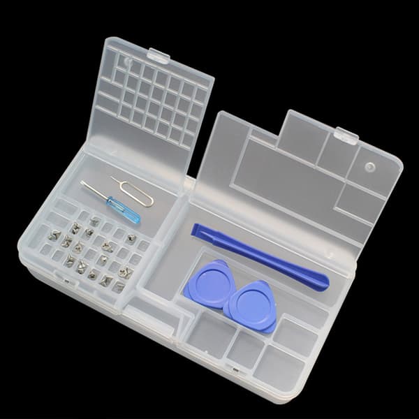 Skru Organizer Hvid Transparent Rektangulær Stærk PP Lås Design Hardware Organizer til Reparation Værktøj Komponent Transparent Kasse