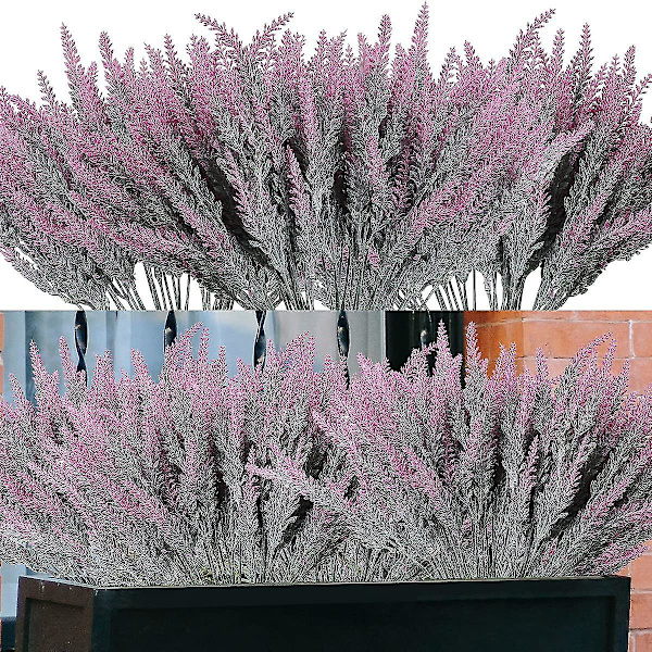 10 buketter med kunstige blomster, der imiterer plastikplanter Green