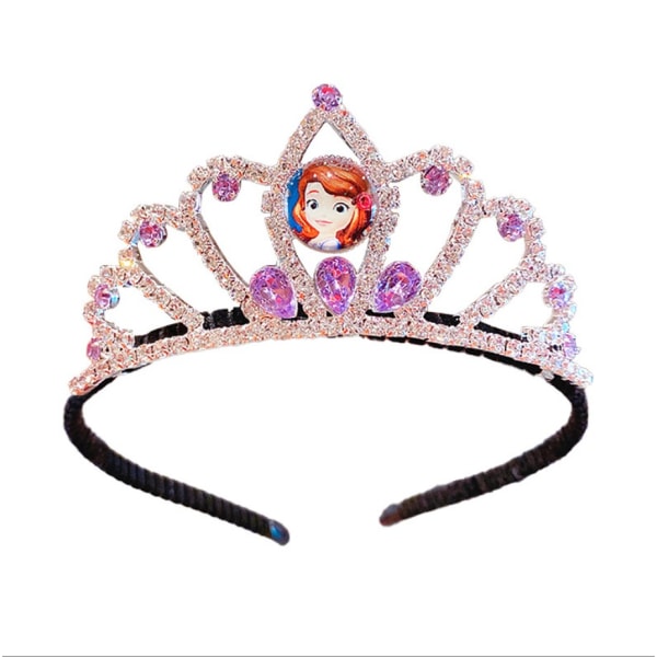 Girls Crown Crystal stort pandebånd (lilla)