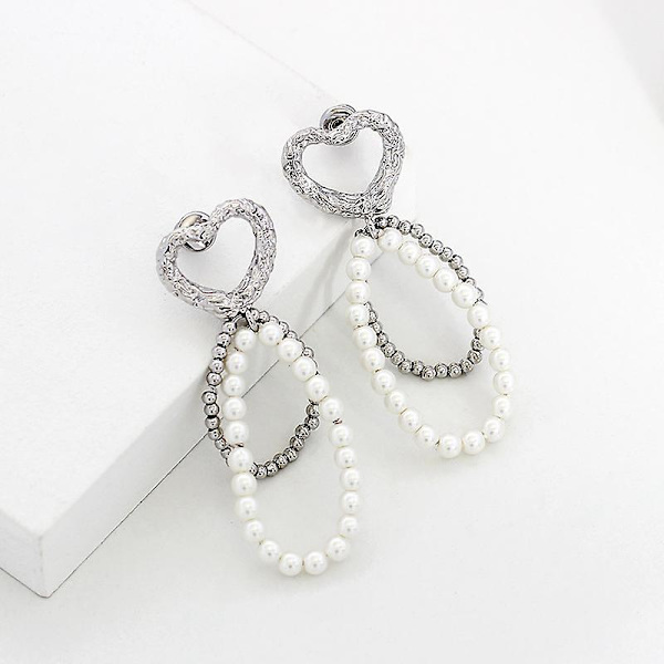 Örhänge Pearl Heart Stud Modesmycken Ac7253