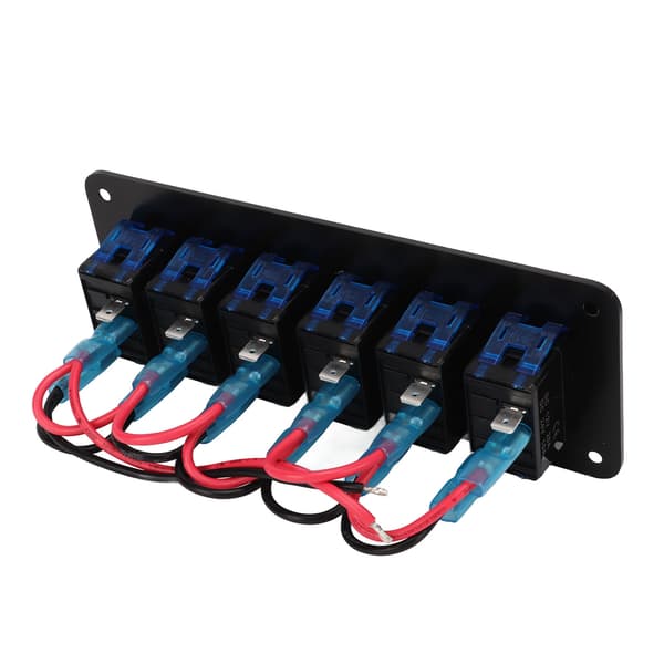 6 Gang Vandtæt Toggle Switch Panel DC12V til 24V 3PIN Blå Baggrundslys 30A Forudtrådet til RV Yacht Bil
