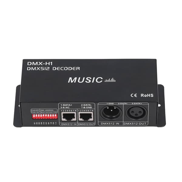 4-kanals DMX 512 Dekoder Justerbar RGB Dimmer LED-kontroller for Barer Hoteller Sober 8A