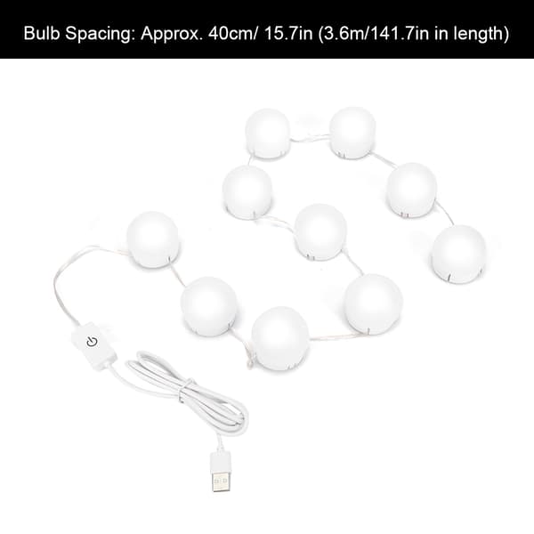10 stk. USB 3 Farve LED Lys til Makeup Vanity Bord Spejl