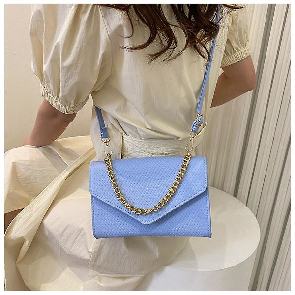 Klassisk sommar Dammode En axelväska Handväska Messenger Chain Bag Vit)