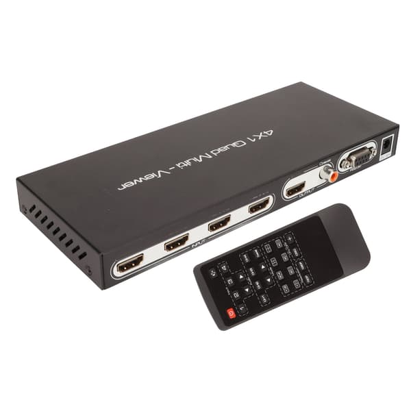 HDMI 4x1 Quad Multi Viewer Switcher 4 in 1 Out 100-240V EU-kontakt