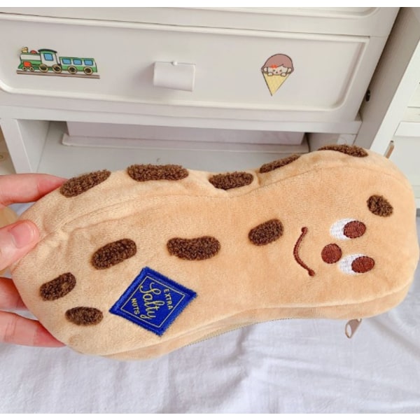 Söt case Creative Söt plysch broderi brevpapper väska Student tecknad brevpapper box (bra jordnötter)
